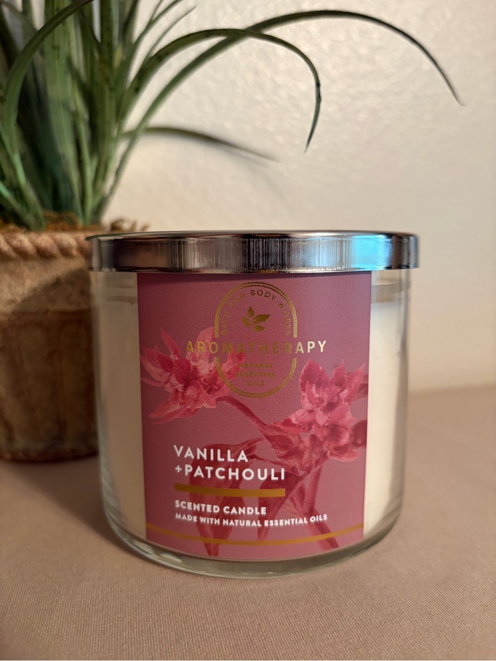 NEW Bath & Body Works Vanilla Patchouli Comfort Aromatherapy 3 Wick Candle